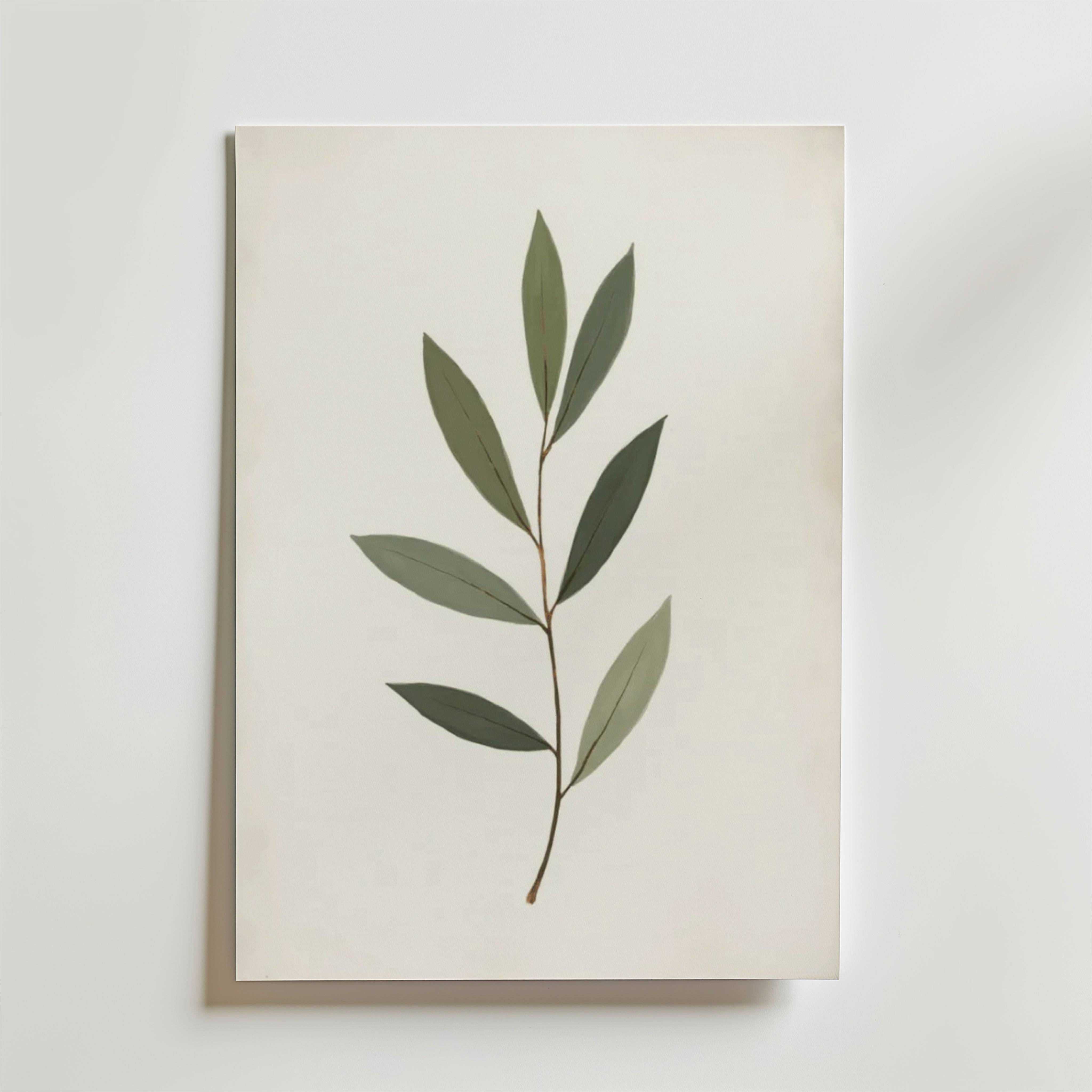 Minimalist Eucalyptus Poster - Premium Canvas 30x40 cm