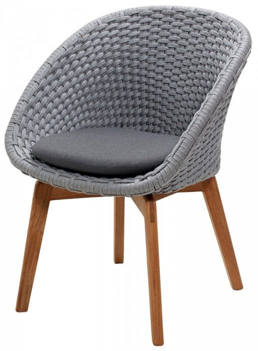 Cane-Line - Peacock Stol Light Grey/Teak