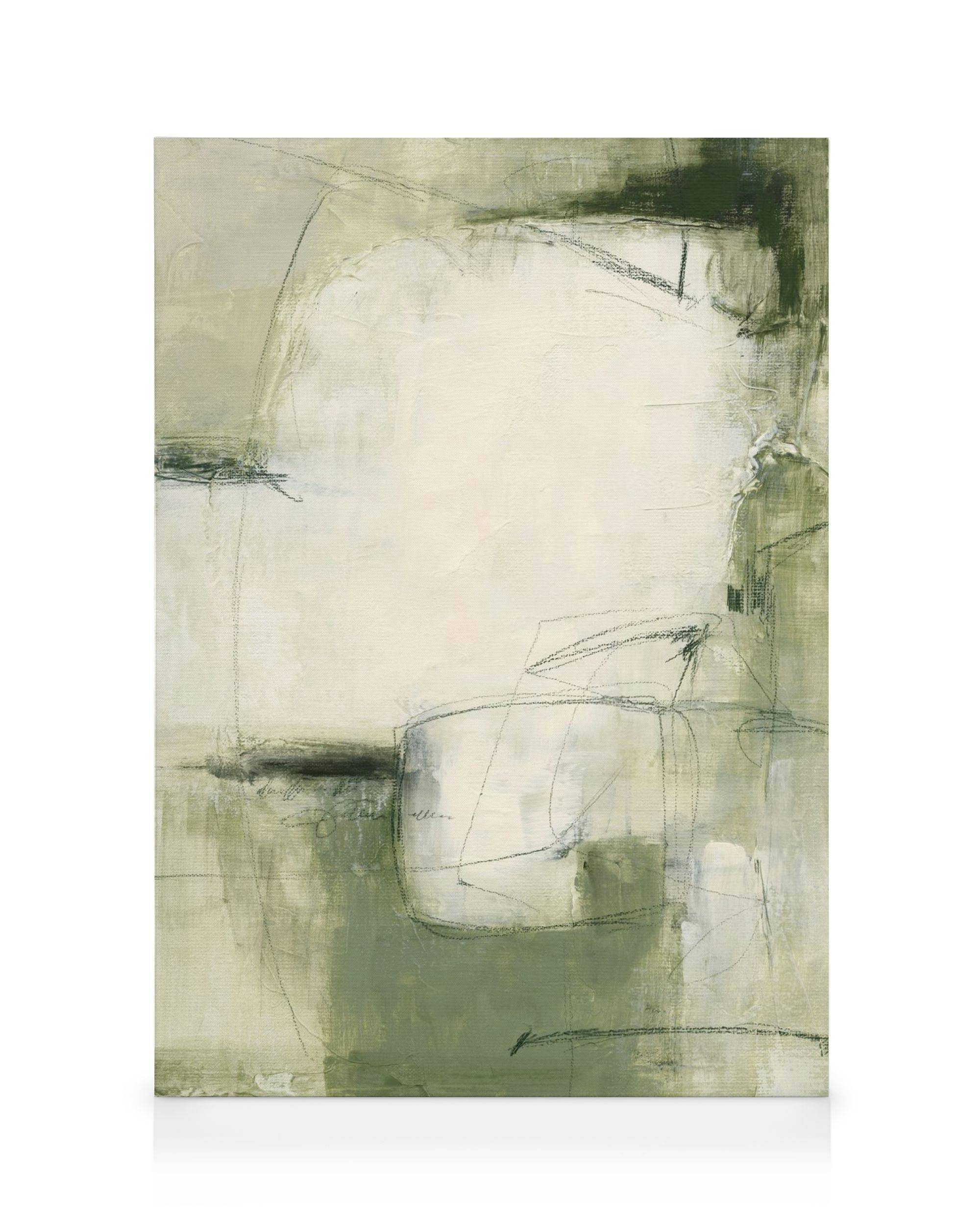 Canvastavlor Contemporary Greens No2 Canvastavla (30x40 cm - Svart ram)