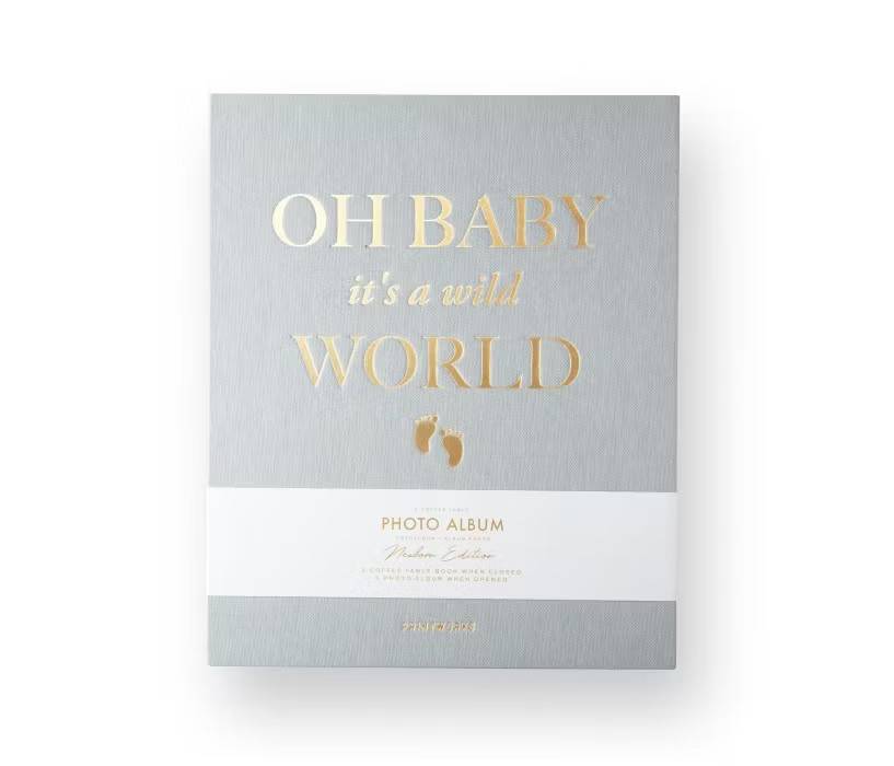 Fotoalbum "oh baby" Grå – Tygalbum för Bebis- & Barnfoton