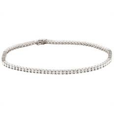 Tennis armbånd i hvidguld med brillanter 19 cm. TW-VS 3.98 ct.