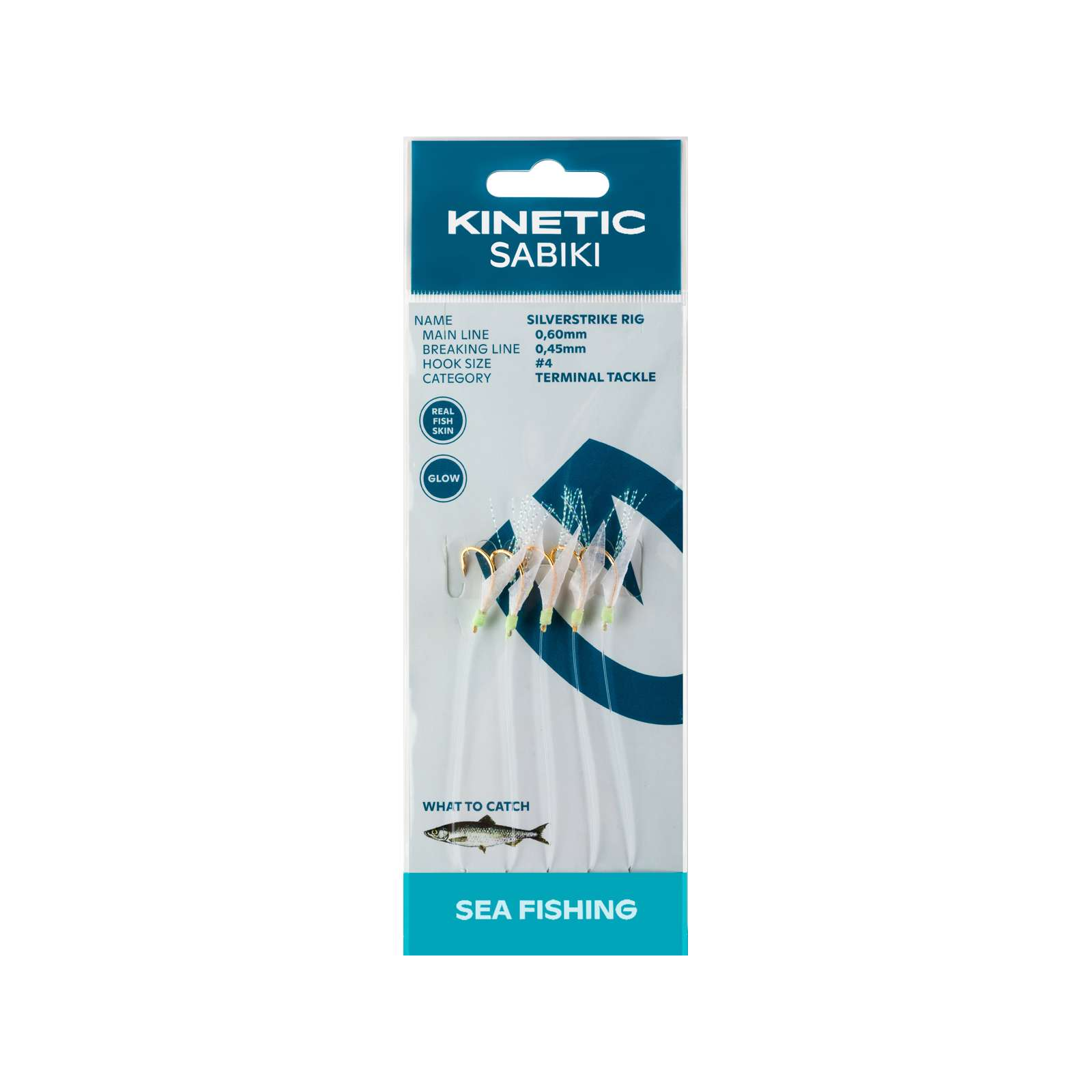 Kinetic Sabiki Silverstrike #4 Fishskin/Flash