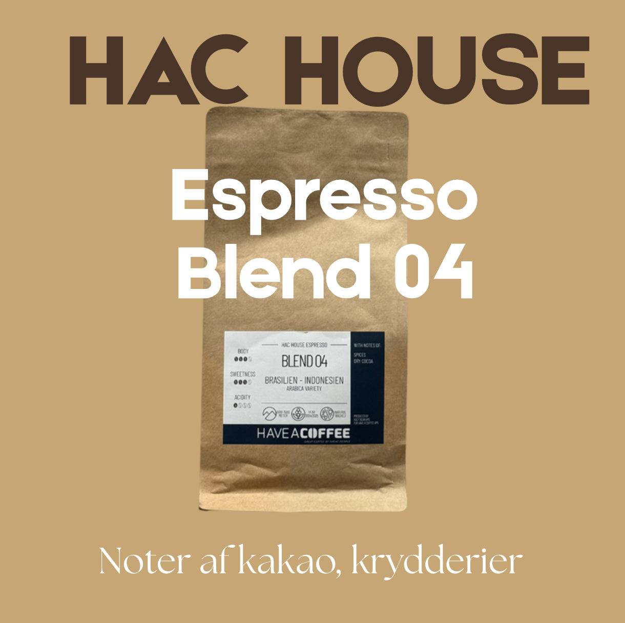 HAC House Espresso Blend 04 - 220 gram / Kværnet til Aeropress