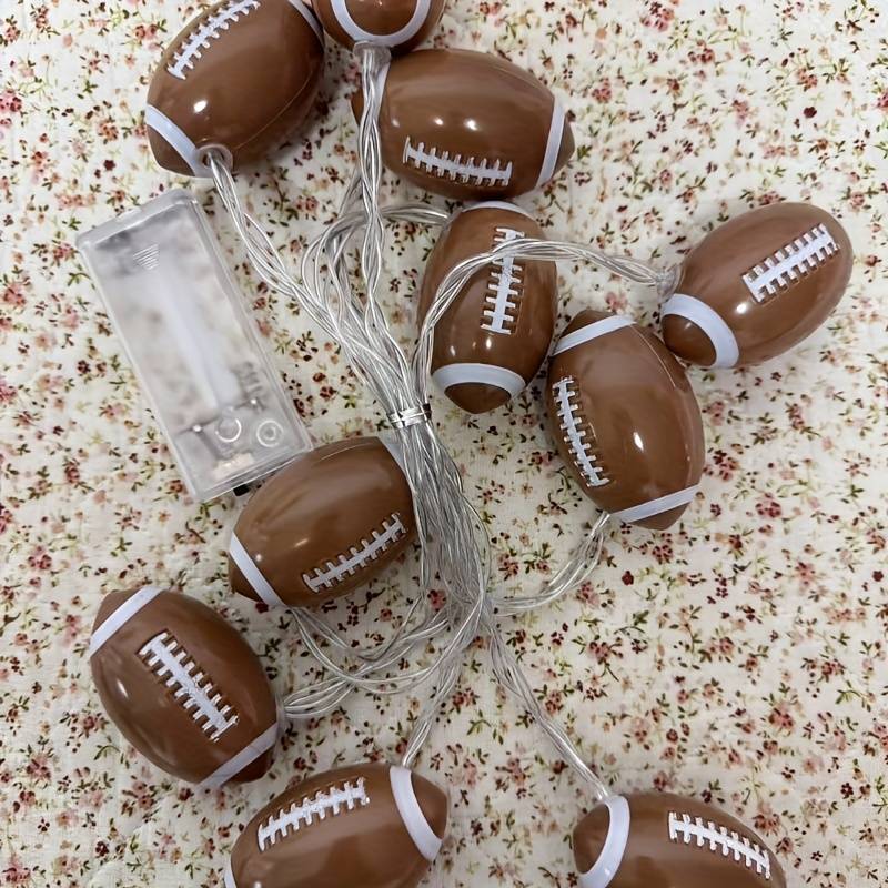 Led String Lights With A Football Theme - -operated, Suitable For Sports Parties, Festivals, And Home Decoration - A For Christmas, Halloween, And Thanksgiving (batteries Not Included)