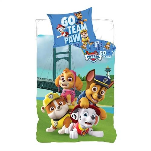 Paw Patrol sängkläder - Go team paw - 2 i 1 påslakanset - Påslakan i 100% bomull