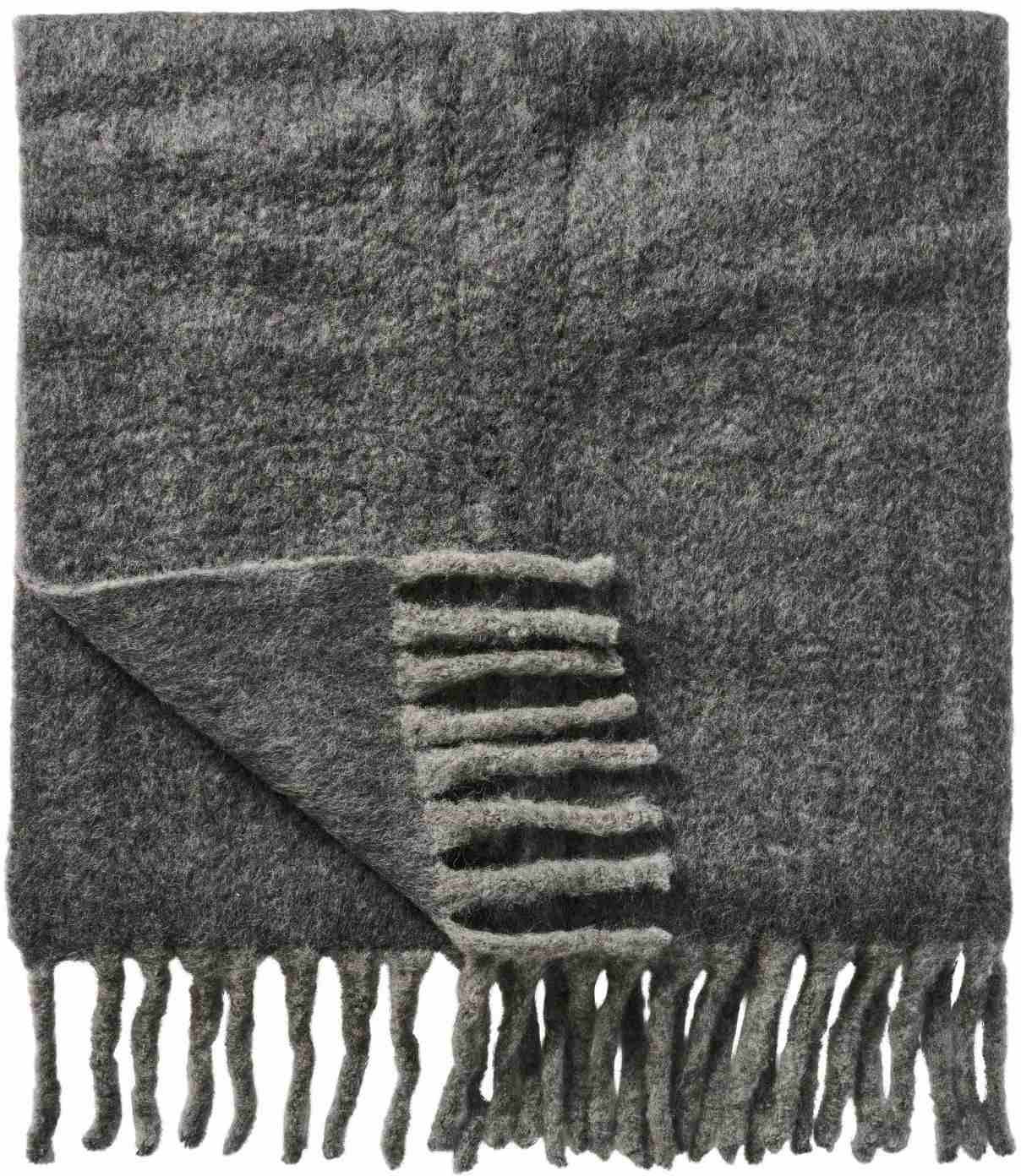 Ib Laursen Plaid 130x170 cm, Antracit Melange/Lysegrå
