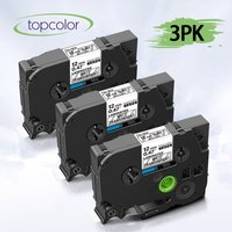 Topcolor 3pk tze -m31 tze m31 laminerad etiketttejp kompatibel brother tze tape tz m31 svart på matt klar 12mm för pt-skrivare