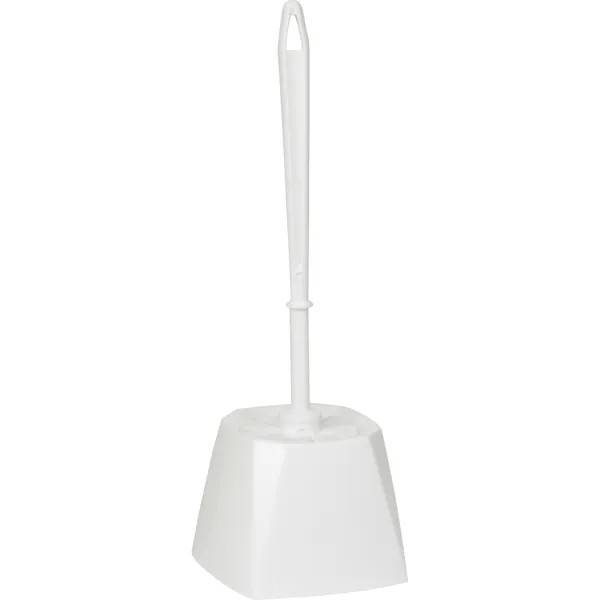 Toalettborste, vit plast