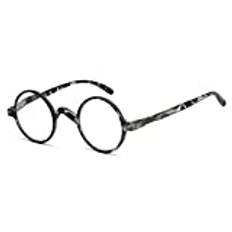Eyekepper Runda läsglasögon som är lite stora än vintage professor ovala läsare (svart-vit sköldpadda, +2,00)