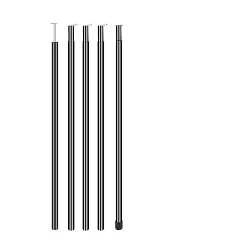 WENYOG Tältstolpar 2 m teleskoptältstolpar, set med 2 lätta och justerbara hopfällbara stolpar för vandring camping, promenadmarkis (svart L 60 cm)