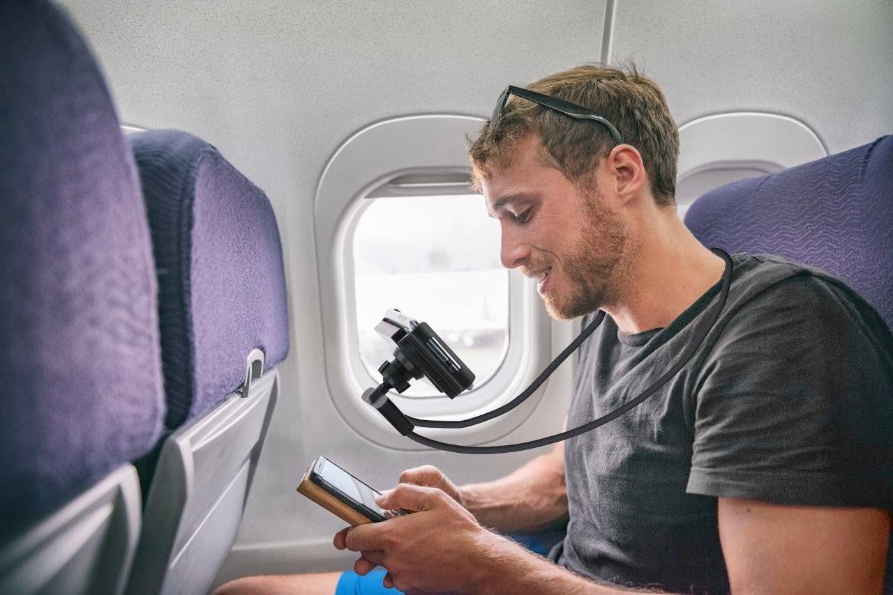 Grundig flexibel nackhållare för mobil / mobilhållare för halsen 360° / justerbar smartphonehållare