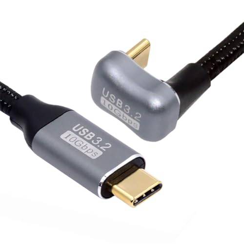 NFHK motsatt u-formad bakvinklad USB-C USB 3.1 typ C hane till hane förlängningskabel 10 Gbps 100 W med fodral 200 cm
