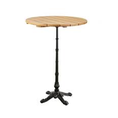 Lyon barbord svart/teak Ø80 cm - Svart/Vit/Guld