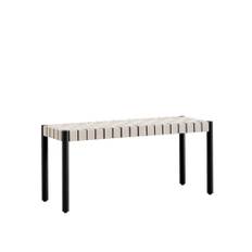 &Tradition - Betty Bench TK4, Small Black/Natural Webbing - Bænke - Thau & Kallio - Beige,Sort - Naturmateriale/Træ