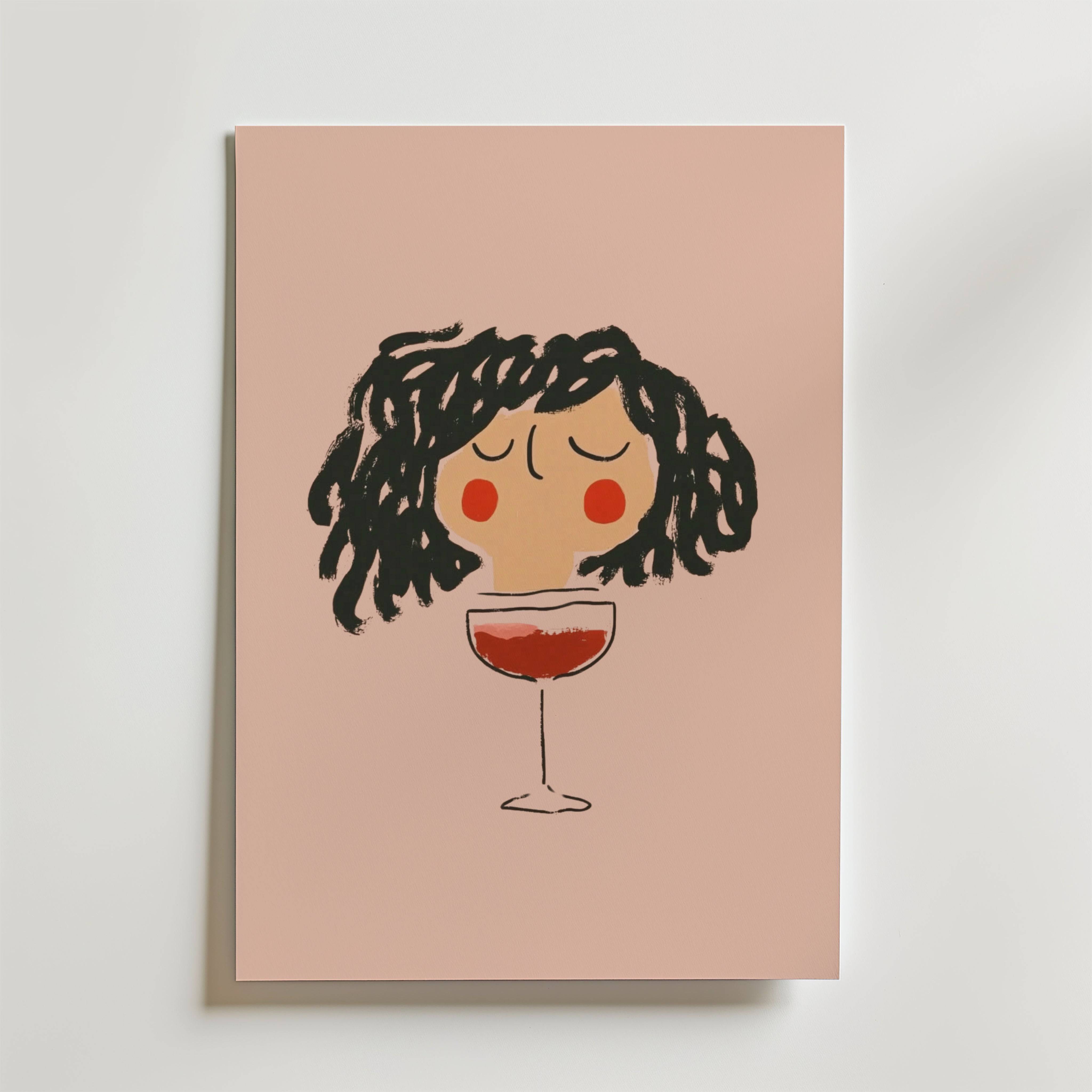 Curly Wine Mood Poster - Premium Canvas 50x70 cm