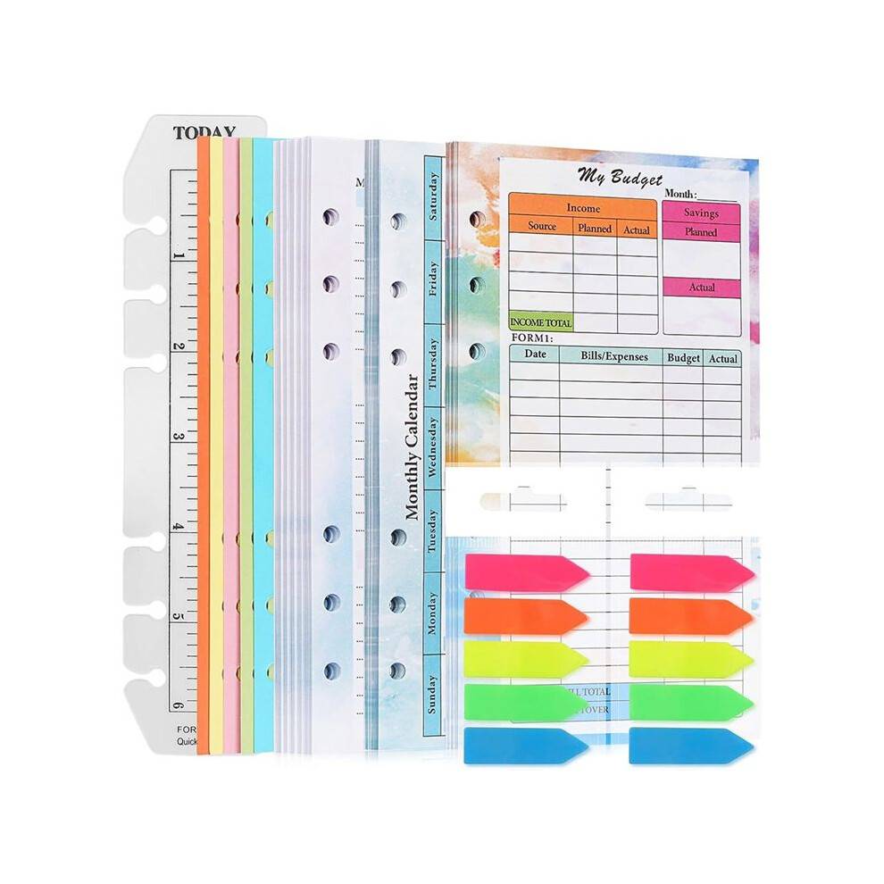 A6 Budget Planner Refill 82 Sheets Monthly Weekly Planner Notepad 6 Hole for A6 Binder Cover Save B