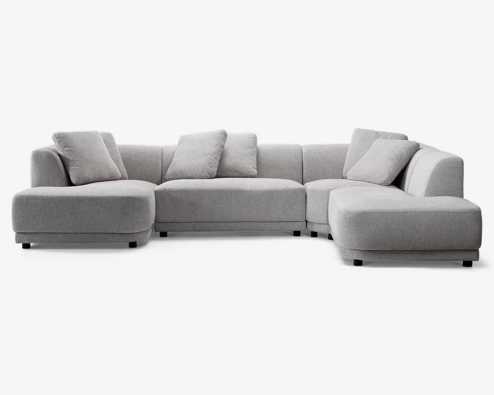 Sofa U-shape grå/beige højrevendt