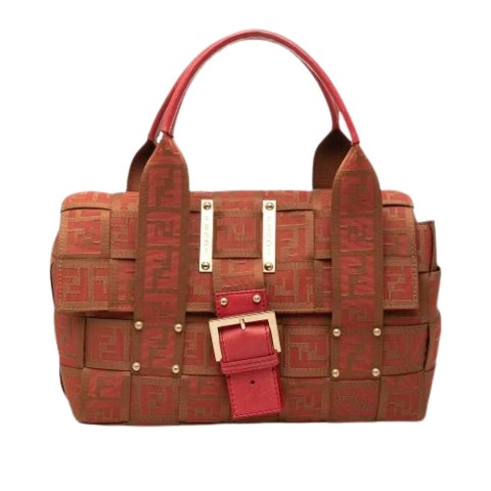 Fendi Vintage Pre-owned Vævet Lærredstaske - Vintage - Dame - Brun - ONE SIZE - Uld