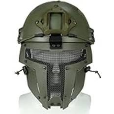 Sparta Helmets Hjälmset, Stålnät Paintball Mask Airsoft Skydd Taktisk Snabbhjälm Spelutrustning For Jaktskytte(OD)