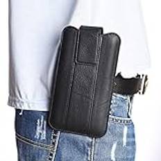 Telefonhölster Mens Leather Phone Holster Compatible with Samsung Galaxy S21 Fe, S20 Fe, S21 Ultra 5G, S21 + 5G, Not 20, Not20 Ultra, Compatible with iPhone 12 Pro Max, 13 Pro Max Äkta Läder Mobiltele