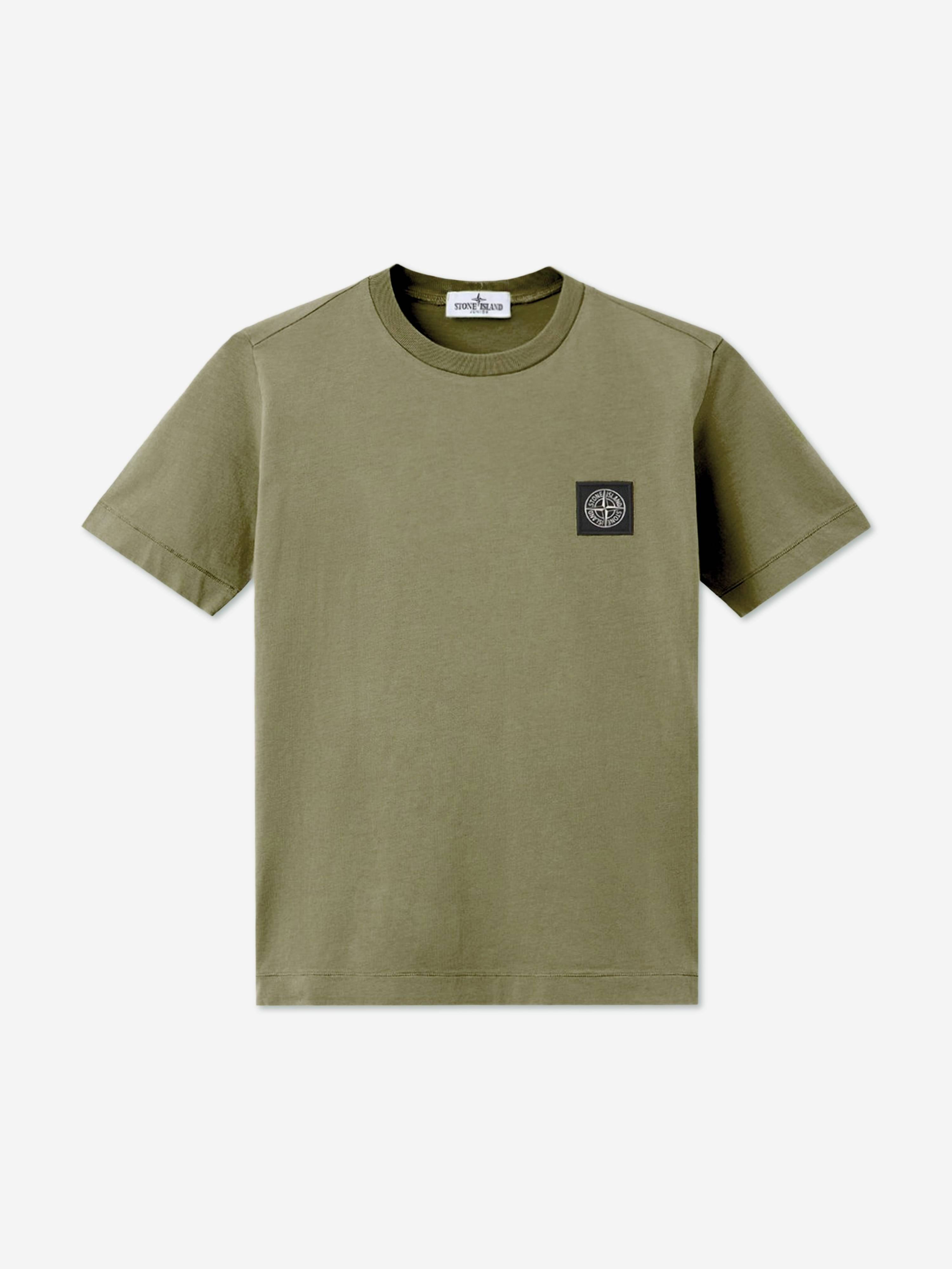 Stone Island Boys 30/1 Cotton Jersey T-Shirt in Green - Green / 4 Yrs (4 Yrs)