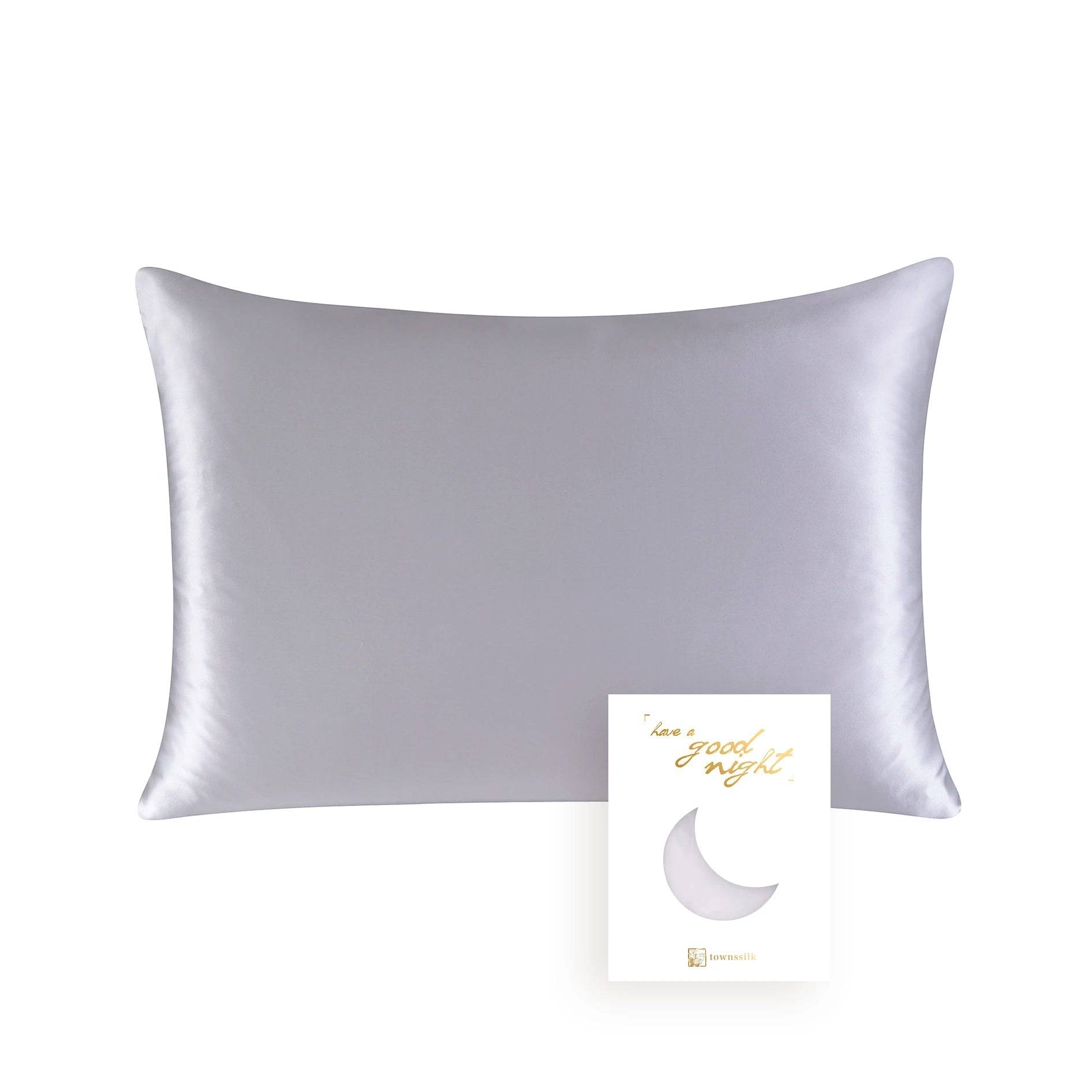 Örngott i 100% Mullbärssiden 6A 22 Mome samt Tencel - Silver / 50x60cm.