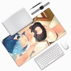 Keviners Mouse Pad Rem Ram Mouse Pad Gaming Anime Waterproof 40 x 75 x Life in Another Anti-Slip Size 0.3cm (ReZERO -Starting World2)