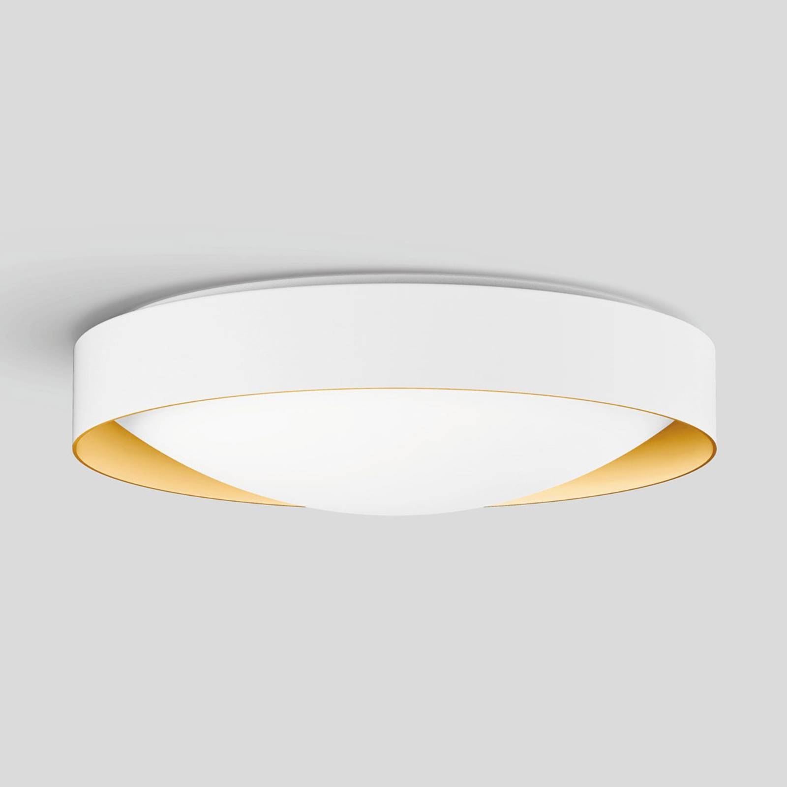 BEGA LED taklampa Studio Line, dimbar, Vitt / opal, Hall, Aluminium / grå / zink, LED-taklampa