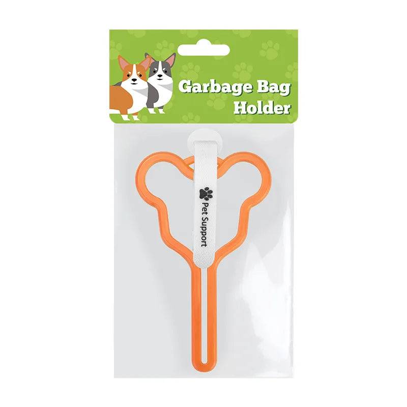 Hands-Free Dog Poop Bag Dispenser with Clip - Orange
