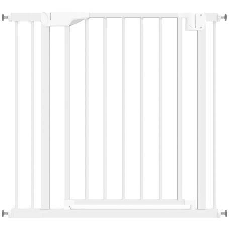 Trappgrind Vit 76–89 x 76 cm Utan Borrning Med Automatisk Stängning