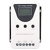 Fockety MPPT Solar Charge Controller, 12V/24V/36V/48V Solar Panel Charge Controller Intelligent regulator med LCD-skärm, Solar Panel Controller för litium, förseglade, gel och översvämmade(100A)