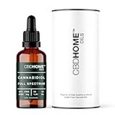 CBD HOME Oils - CBD-olja 20% - 30 ml - Full Spectrum - Bas av kokosolja (MCT) och ekologisk hampfröolja - Omega 3-6-9 - Certifierad cannabidiol 6.000 mg - Tillverkad i EU