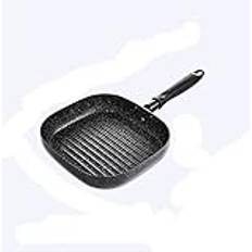 SMBAOFUL 22 * 24 cm stekpanna med handtag Pannkaka Fyrkantig Grill Bakpanna Randig stekpanna Wok