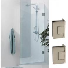 Nordic brusedør på mål 20-100 cm, klart glas 8 mm - Børstet rustfrit stål beslag