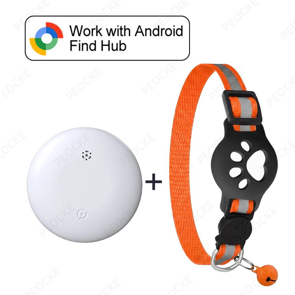 Google Find Hub Smart Location Tag for Android — Pet Collar, Keys & Bags - Tag with OR Collar / China Mainland