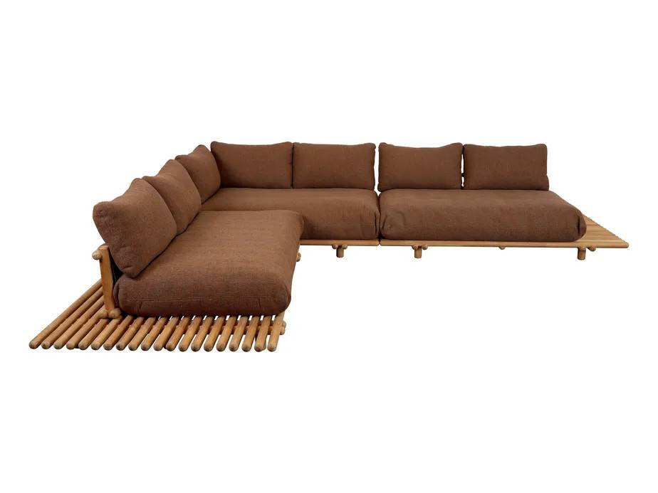 Cane-line Sticks hörnsoffa Teak/umber brown 3st 2-sitsmoduler