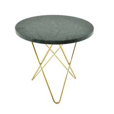 OX Denmarq MINI O Table Ø: 40 cm - Brass/Green Indio Marble