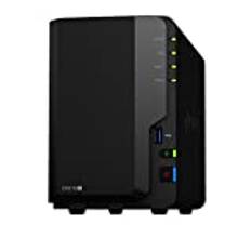 Synology DS218 + 2TB (2 x 1 TB WD RED) Desktop NAS 2-bay-enhet