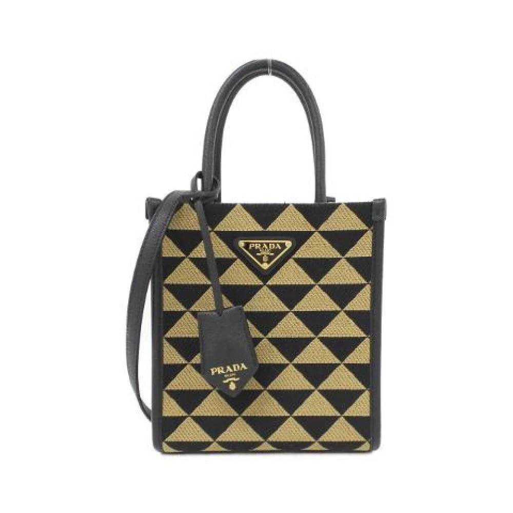 Prada Vintage Pre-owned Triangolo Jacquard håndtaske - Vintage - Dame - Brun - ONE SIZE - Uld