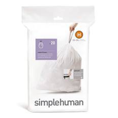 Simplehuman affaldsposer, kode H, 30-35 liter, hvid, 20 stk