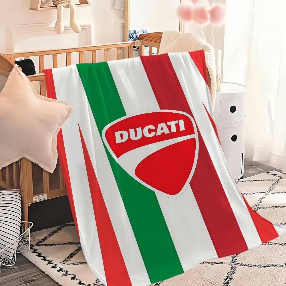 Cool D-Ducati-ES Logotypfilt Filt för Soffa Resa Hem Picknick Flanellfilt Födelsedagspresent Varm Bekväm
