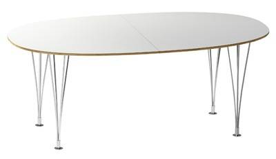 Superellips 170+2x50x100 cm Matbord Vitlaminat/svart kant