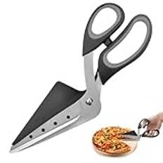 DAWRIS Pizzasax pizzasax pizzasax med spade livsmedelskvalitet vasst blad av rostfritt stål mjukt handtag pizza scissor kniv multifunktionell kökssax diskmaskinssäker 27 cm