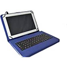 Theoutlettablet® Väska med avtagbart tangentbord på spanska Type-C (Inkluderar Sign Ñ) Kompatibel med Tablet Cubot Tab 10 10.1" Blå