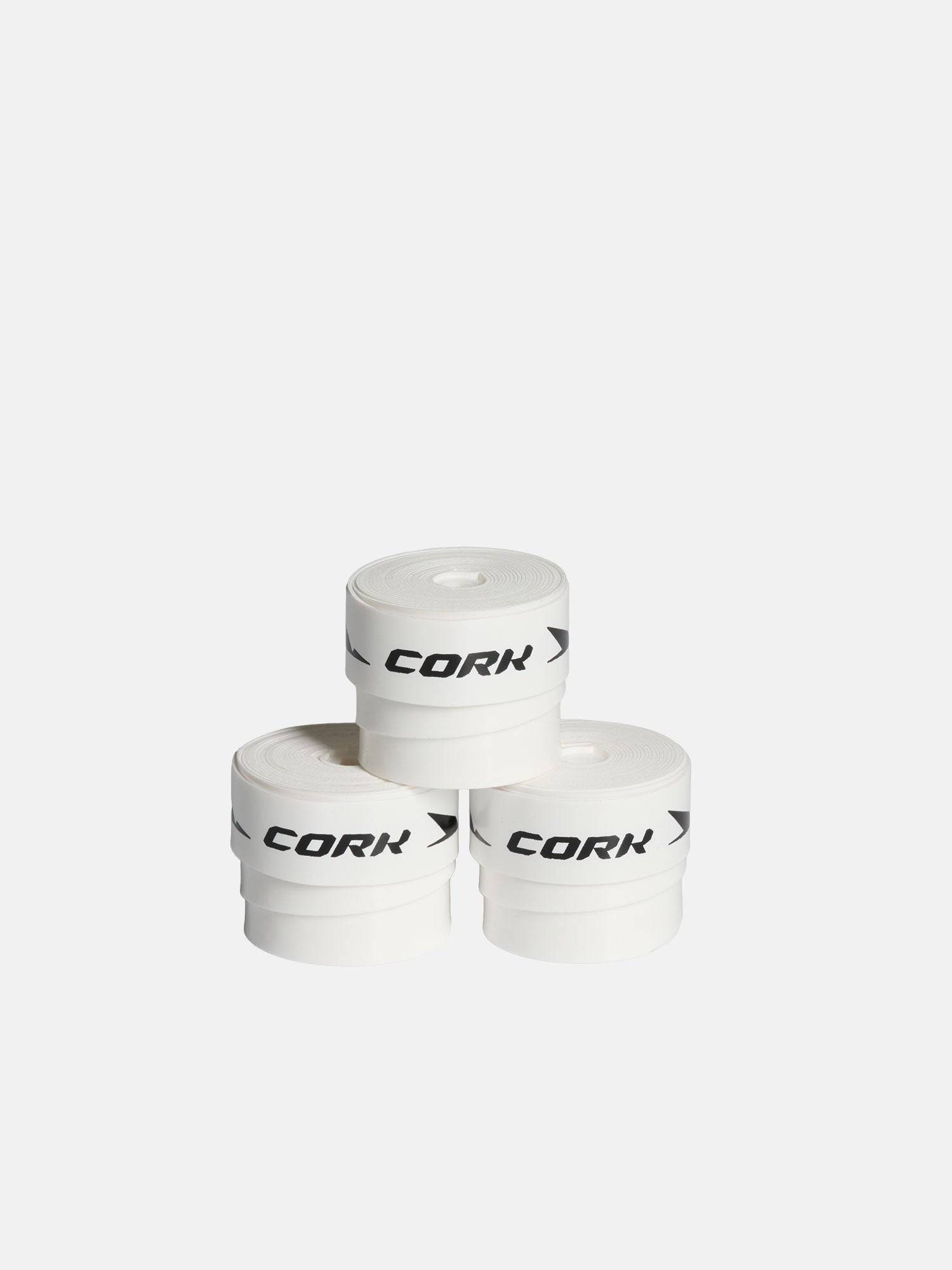 CORK PADEL OVERGRIP PERFORERET 3 PAK - HVID