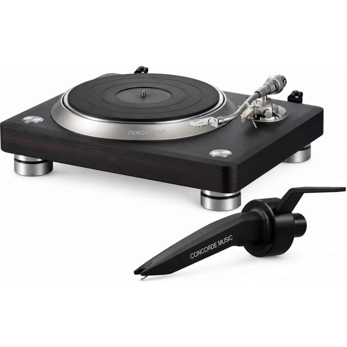 Denon + Ortofon DP-3000NE mörkbrun eben + Concorde Music Black