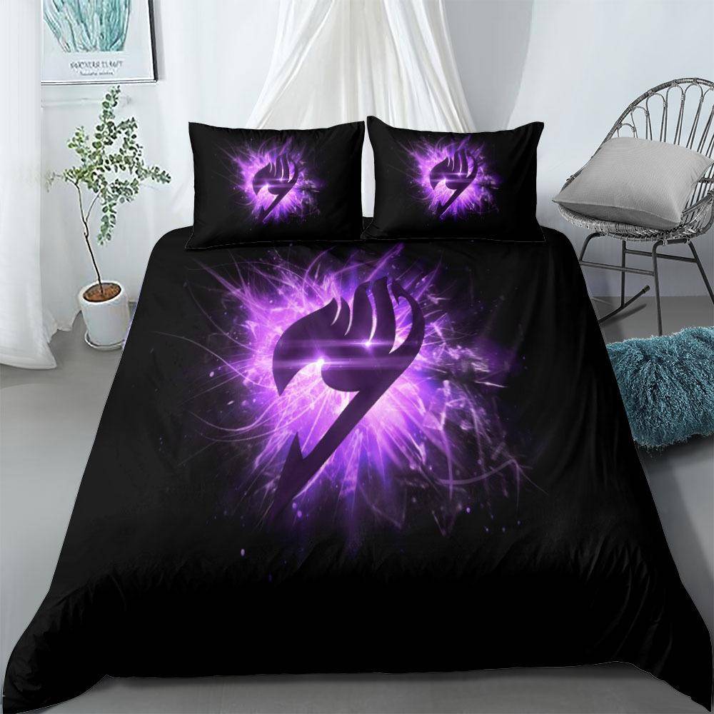 Anime Fairy Tails Barnsängset King Queen Dubbel Full Twin Enkel Storlek igelkott Sänglinneset ru(150x210cm)
