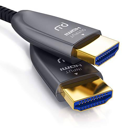 CSL - HDMI Kabel 2.1 Glasfaser - 8K 120Hz – 4k 240Hz - 15m optisches Kabel – HDR10+ - 3D eARC CEC – HDCP 2.3 - HDMI Kabel Ultra High Speed - vergoldete Kontakte – Glasfaserkabel Aluminiumstecker