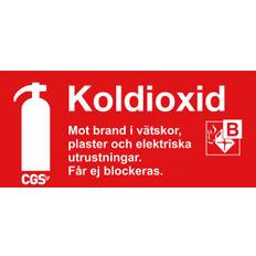 Skylt Housegard Brandsläckare Koldioxid 10x20cm