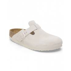 Women's Boston Suede Mules LEVE - Antique White (Regular Fit)